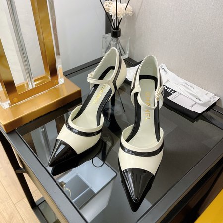 Chanel color block high heels