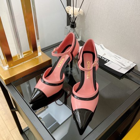 Chanel color block high heels