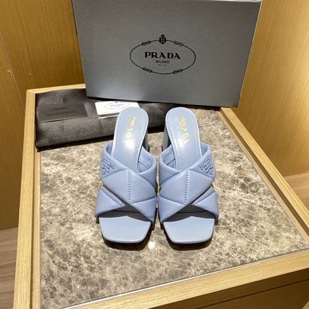 Prada Contrast Crossover Slippers