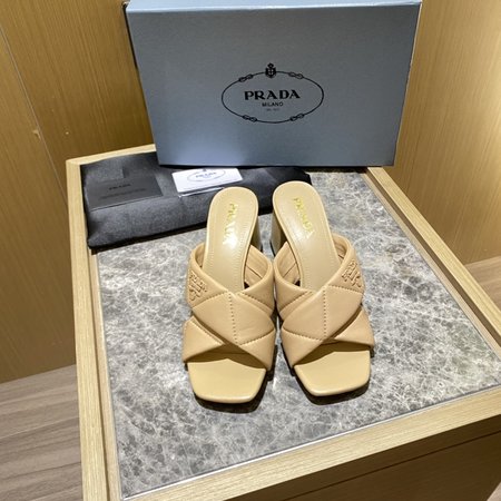 Prada Contrast Crossover Slippers