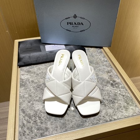 Prada Contrast Crossover Slippers