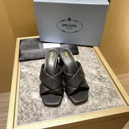 Prada Contrast Crossover Slippers