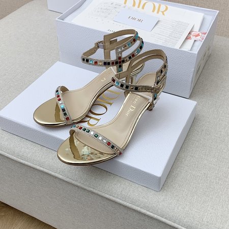 Dior CD Letter Logo Embroidered Sandals