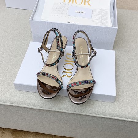 Dior CD Letter Logo Embroidered Sandals