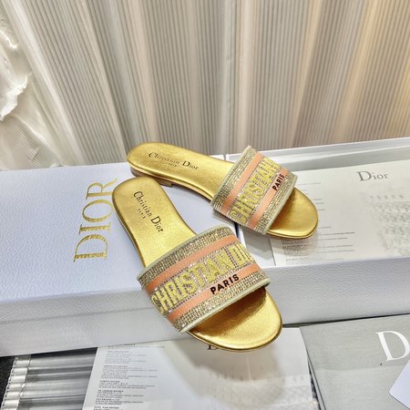 Dior Embroidered Sandals Slippers Jacquard Three-dimensional Embroidery