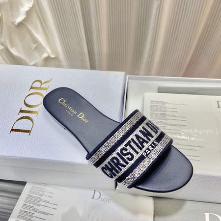 Dior Embroidered Sandals Slippers Jacquard Three-dimensional Embroidery