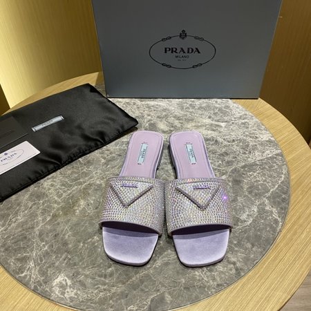 Prada Full Diamond Series Flat Slippers