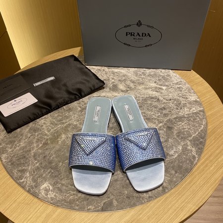 Prada Full Diamond Series Flat Slippers