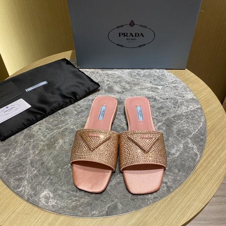 Prada Full Diamond Series Flat Slippers