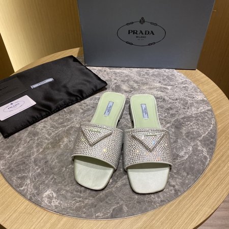 Prada Full Diamond Series Flat Slippers