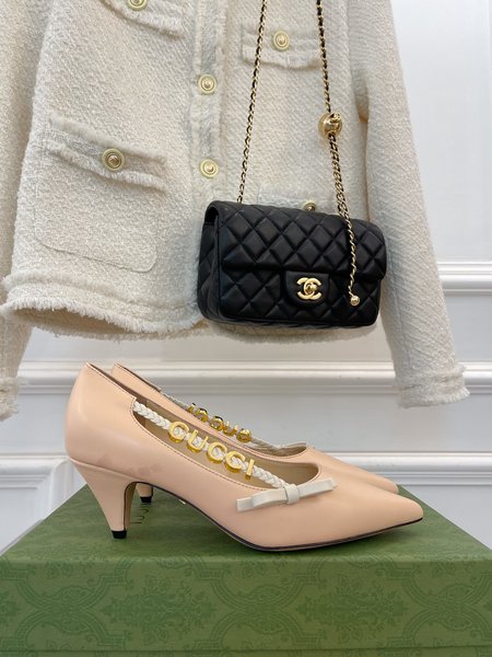 Gucci Letter Buckle Pointed Toe High Heels