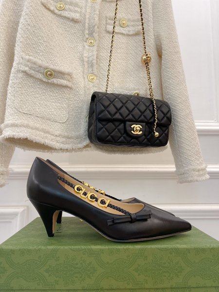 Gucci Letter Buckle Pointed Toe High Heels