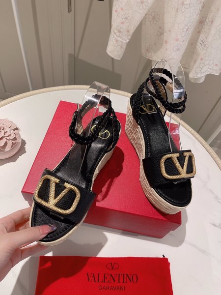 Valentino Women s Gold Buckle Platform Sandals