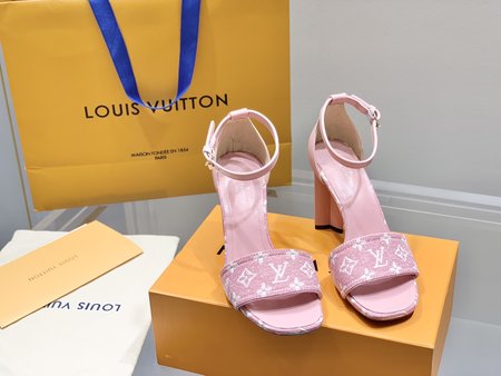 Louis Vuitton Heeled Sandals MonoGram Denim