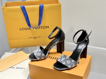 Louis Vuitton Heeled Sandals MonoGram Denim