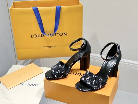 Louis Vuitton Heeled Sandals MonoGram Denim