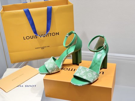 Louis Vuitton Heeled Sandals MonoGram Denim