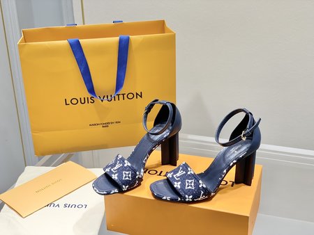 Louis Vuitton Heeled Sandals MonoGram Denim