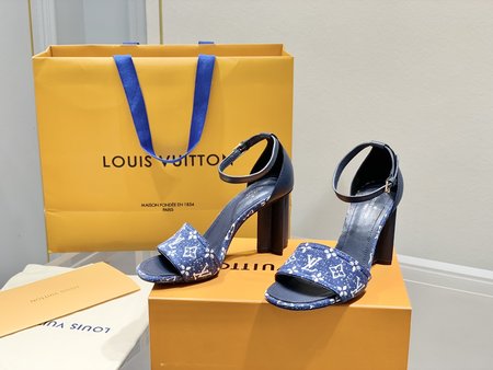 Louis Vuitton Heeled Sandals MonoGram Denim