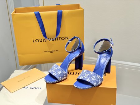 Louis Vuitton Heeled Sandals MonoGram Denim