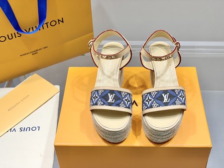 Louis Vuitton Straw WedGes Sandals