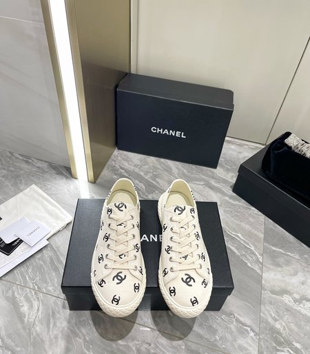 Chanel Logo canvas shoes