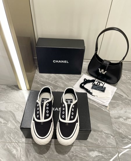 Chanel Logo canvas shoes