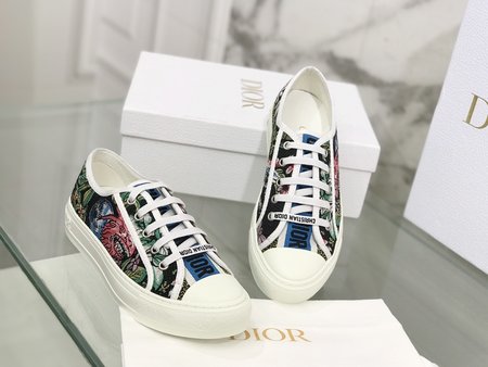 Dior embroidered cloth shoes