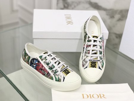 Dior embroidered cloth shoes