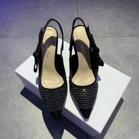 Dior Ribbon rhinestone high heels