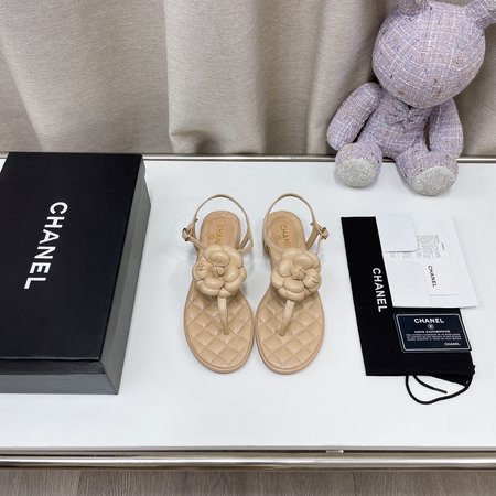 Chanel Classic Camellia Flip Sandals