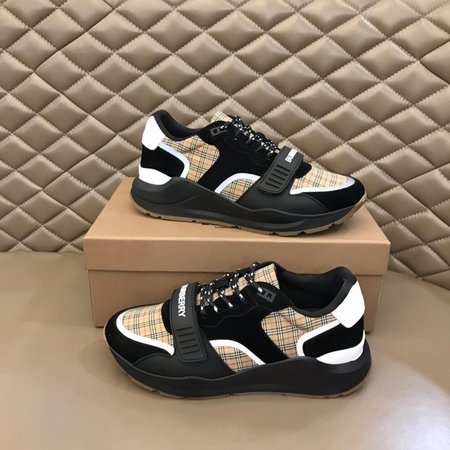 Burberry Calfskin and canvas sneakers