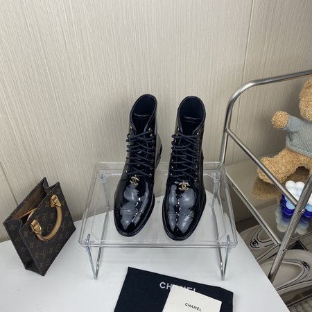 Chanel patent leather loafers