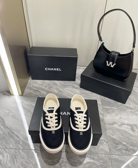 Chanel Diamond canvas loafers