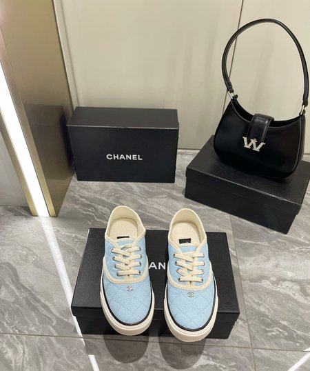 Chanel Diamond canvas loafers