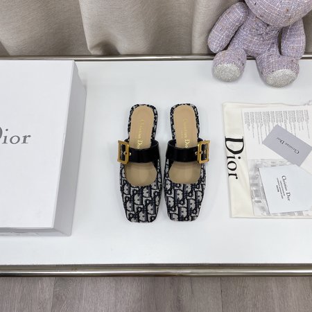 Dior D-Doll Roman Pumps Block Heel Square Toe Mary Jane Ballerinas