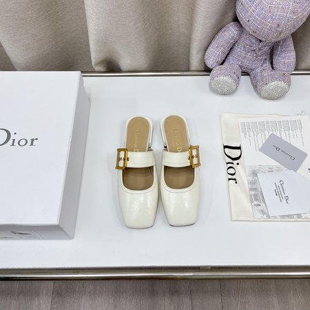 Dior D-Doll Roman Pumps Block Heel Square Toe Mary Jane Ballerinas