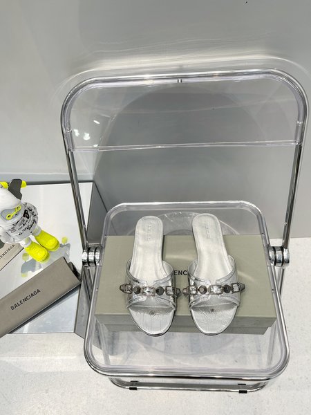 Balenciaga metal flat slides