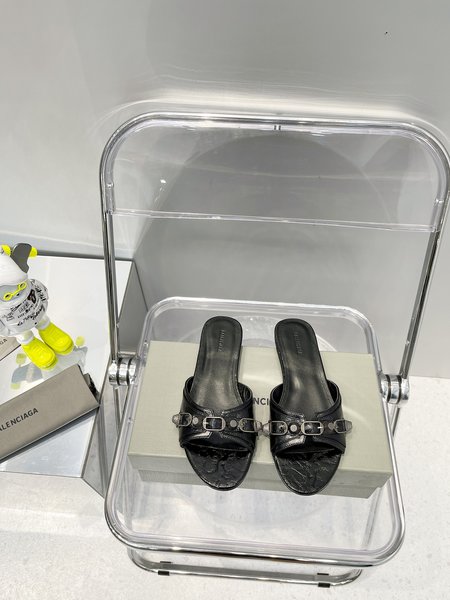 Balenciaga metal flat slides