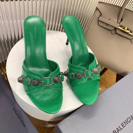 Balenciaga leather high heel slippers