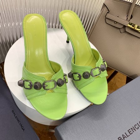 Balenciaga leather high heel slippers