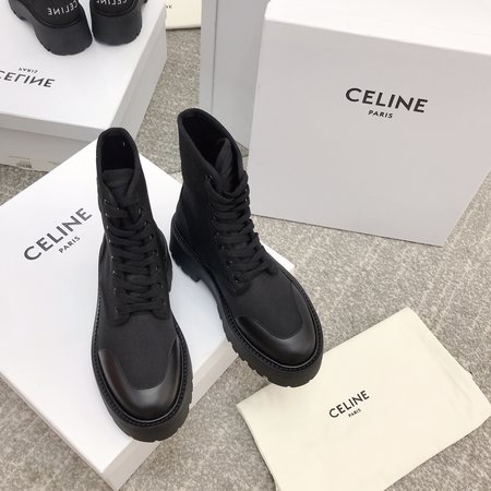 Celine lace up martin boots cowhide