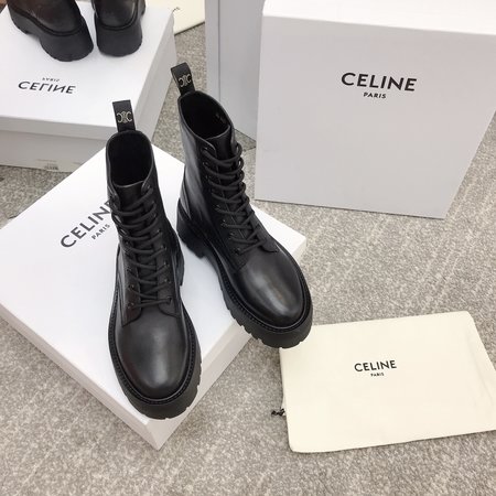 Celine lace up martin boots cowhide