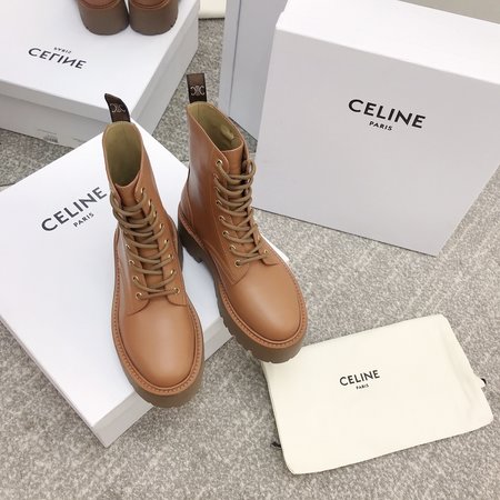 Celine lace up martin boots cowhide