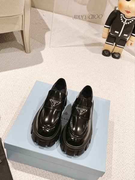 Prada Triangle Logo Loafers