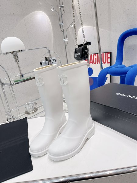 Chanel rain boots