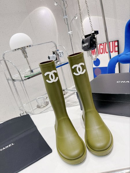 Chanel rain boots