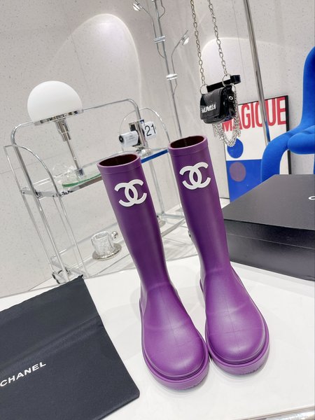 Chanel rain boots