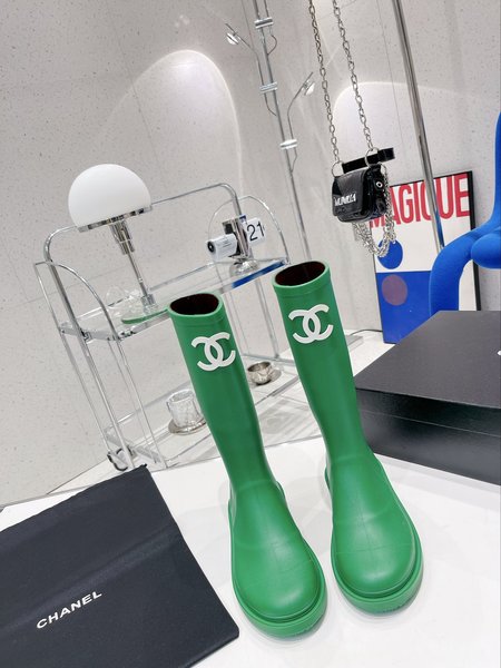 Chanel rain boots