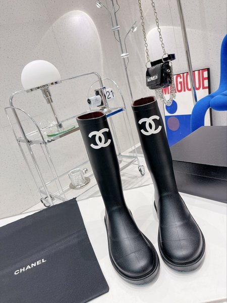 Chanel rain boots